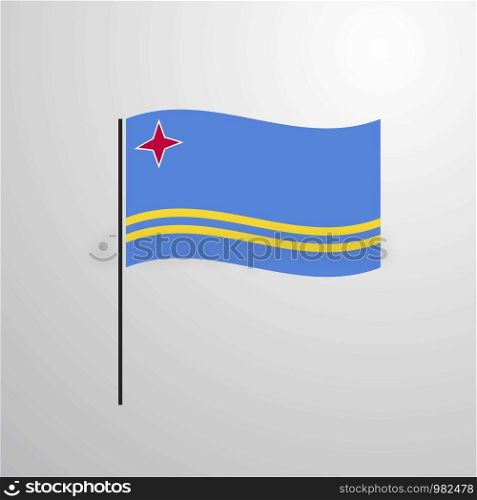 Aruba waving Flag