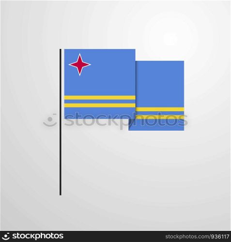 Aruba waving Flag design vector