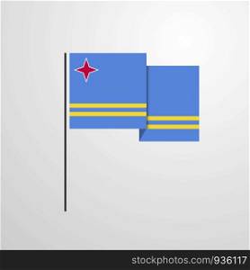 Aruba waving Flag design vector