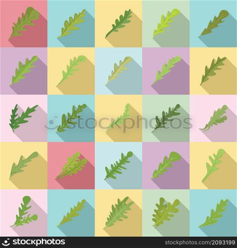Arugula icons set flat vector. Leaf salad. Food arugula plant. Arugula icons set flat vector. Leaf salad