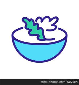 arugula in salad bowl icon vector. arugula in salad bowl sign. color symbol illustration. arugula in salad bowl icon vector outline illustration