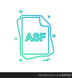 ASF file type icon design vector