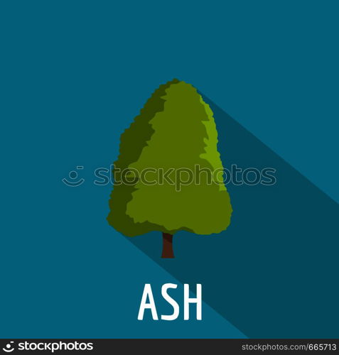 Ash tree icon. Flat illustration of ash tree vector icon for web. Ash tree icon, flat style