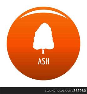 Ash tree icon. Simple illustration of ash tree vector icon for any design orange. Ash tree icon vector orange