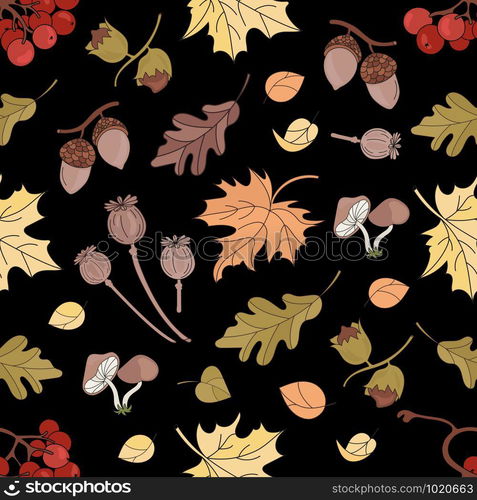 ASHBERRY LANDSCAPE Nature Seamless Pattern Vector Illustration