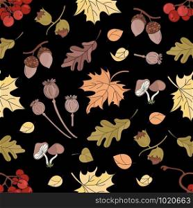ASHBERRY LANDSCAPE Nature Seamless Pattern Vector Illustration