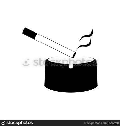 Ashtray cigarette icon logo illustration vector