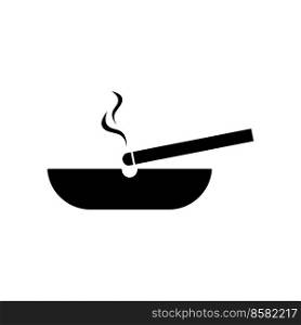 Ashtray cigarette icon logo illustration vector