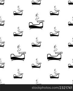 Ashtray Icon Seamless Pattern, Cigarette Ashtray Cigar Seamless Pattern Vector Art Illustration