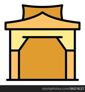 Asia arch icon outline vector. Singapore tourism. Asian day color flat. Asia arch icon vector flat