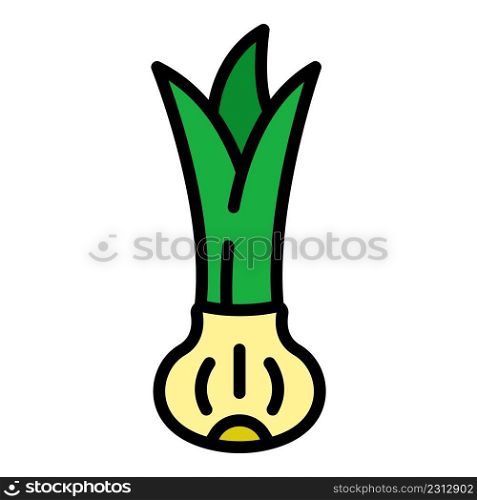 Asia chives icon. Outline asia chives vector icon color flat isolated. Asia chives icon color outline vector