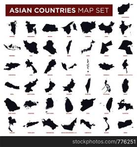 Asia Countries Map Set Vector Template Illustration Design. Vector EPS 10.