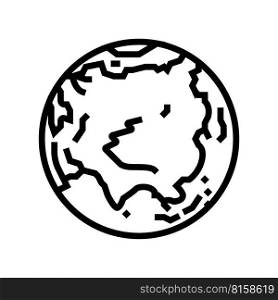 asia earth planet map line icon vector. asia earth planet map sign. isolated contour symbol black illustration. asia earth planet map line icon vector illustration