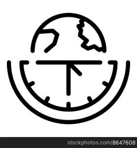 Asia time icon outline vector. World zone. Global time. Asia time icon outline vector. World zone