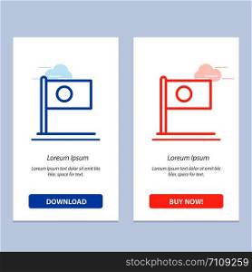 Asian, Bangla, Bangladesh, Country, Flag Blue and Red Download and Buy Now web Widget Card Template