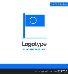 Asian, Bangla, Bangladesh, Country, Flag Blue Solid Logo Template. Place for Tagline