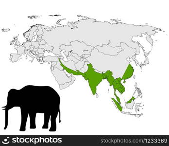 Asian elephant range