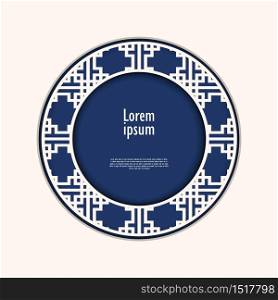 Asian frame abstract background with paper cut shapes design for business presentations, flyers, posters