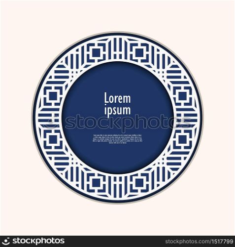 Asian frame abstract background with paper cut shapes design for business presentations, flyers, posters