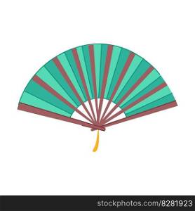 asian hand fan cartoon. object asia, chinese japanese asian hand fan sign. isolated symbol vector illustration. asian hand fan cartoon vector illustration