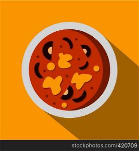 Asian hot dish icon. Flat illustration of asian hot dish vector icon for web. Asian hot dish icon, flat style