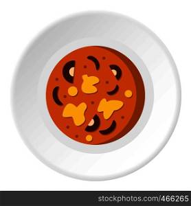 Asian hot dish icon in flat circle isolated on white background vector illustration for web. Asian hot dish icon circle
