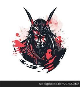 Asian Japanese samurai warrior esport gaming vector mascot logo template.. Asian Japanese samurai warrior esport gaming vector mascot logo template
