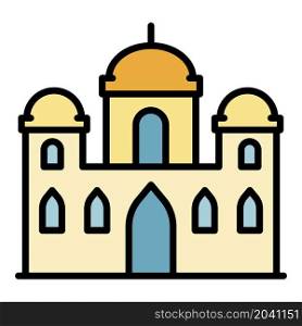 Asian mosque icon. Outline asian mosque vector icon color flat isolated. Asian mosque icon color outline vector