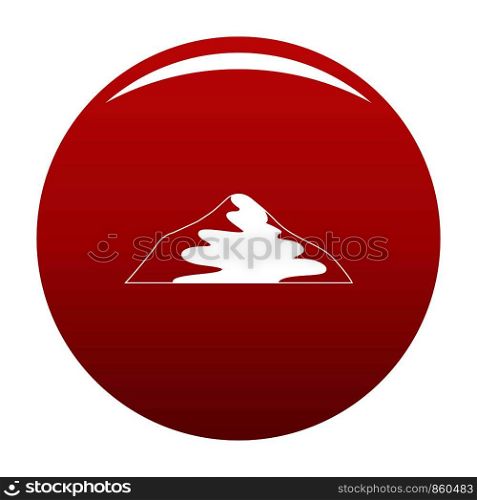 Asian mountain icon. Simple illustration of asian mountain vector icon for any design red. Asian mountain icon vector red
