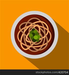 Asian noodles icon. Flat illustration of asian noodles vector icon for web. Asian noodles icon, flat style