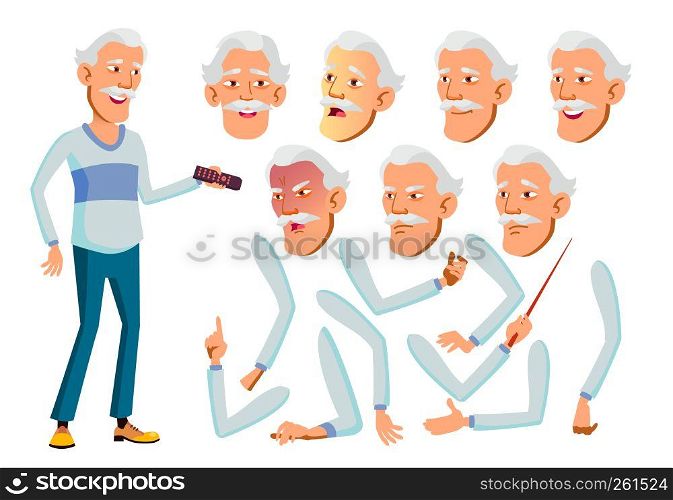 Asian Old Man Vector. Senior Person. Aged, Elderly People. Activity, Beautiful. Face Emotions, Various Gestures. Animation Creation Set. Isolated Flat Cartoon Illustration. Asian Old Man Vector. Senior Person. Aged, Elderly People. Activity, Beautiful. Face Emotions, Various Gestures. Animation Creation Set. Isolated Flat Cartoon Character Illustration