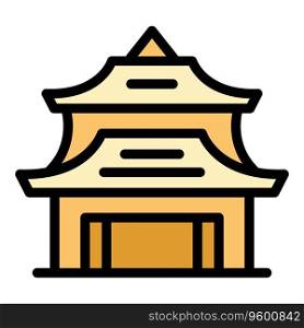 Asian pagoda icon outline vector. Chinese building. Temple house color flat. Asian pagoda icon vector flat