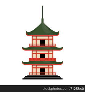 Asian pagoda tower. Stupa. Asian religious structure. vector illustration