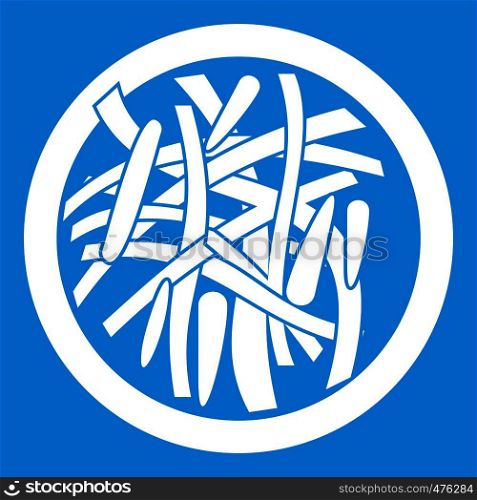 Asian salad icon white isolated on blue background vector illustration. Asian salad icon white
