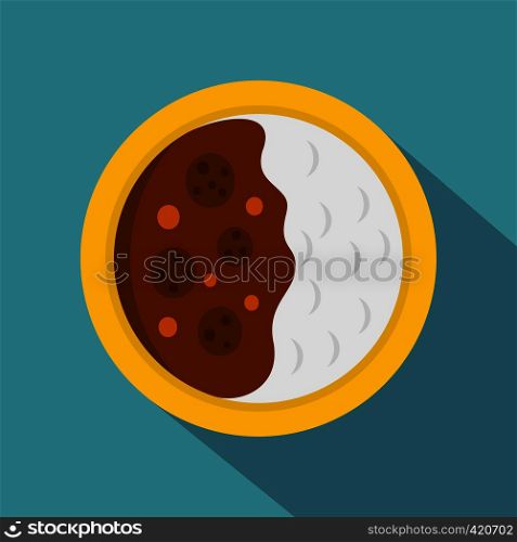 Asian soup icon. Flat illustration of asian soup vector icon for web. Asian soup icon, flat style