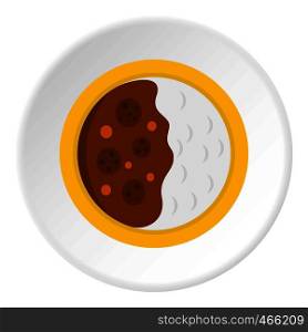Asian soup icon in flat circle isolated on white background vector illustration for web. Asian soup icon circle