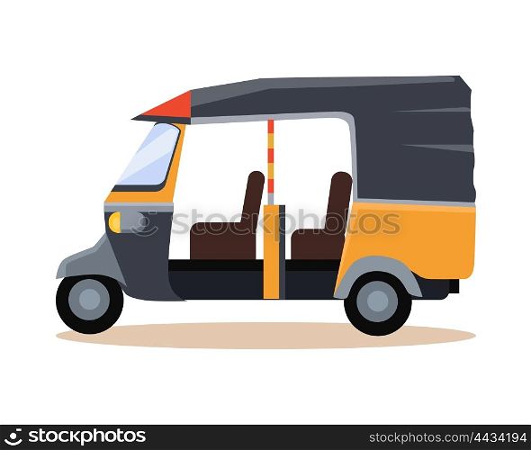 Asian Taxi Icon.. Asia travel conceptual illustration in flat style design. Summer vacation in exotic countries vector. Original urban transport concept. Asian taxi icon.