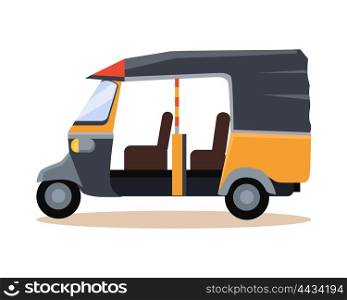 Asian Taxi Icon.. Asia travel conceptual illustration in flat style design. Summer vacation in exotic countries vector. Original urban transport concept. Asian taxi icon.