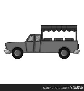 Asian taxi icon in monochrome style isolated on white background vector illustration. Asian taxi icon monochrome
