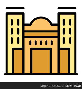 Asian temple icon outline vector. City building. National travel color flat. Asian temple icon vector flat