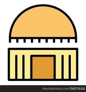 Asian temple icon outline vector. City map. Hotel template color flat. Asian temple icon vector flat