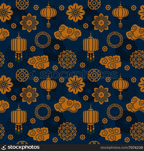 Asian vector decoration. Chinese and japanese motif seamless pattern for silk textile. Illustration of pattern japanese fabric. Asian vector decoration. Chinese and japanese motif seamless pattern for silk textile
