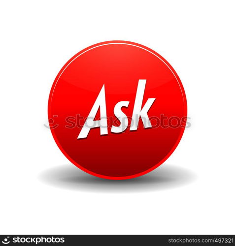 Ask Toolbar icon in simple style on a white background. Ask toolbar icon in simple style