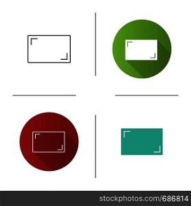 Aspect ratio icon. Screen size. Flat design, linear and color styles. Isolated vector illustrations. Aspect ratio icon