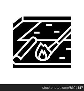 asphalt bitumen roof mounting glyph icon vector. asphalt bitumen roof mounting sign. isolated symbol illustration. asphalt bitumen roof mounting glyph icon vector illustration