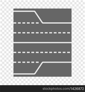 Asphalt road icon. Cartoon illustration of road element vector icon for web design. Asphalt road icon, cartoon style