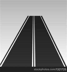Asphalt road that goes into the distance. Simple stock illustration