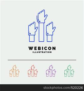 Aspiration, business, desire, employee, intent 5 Color Line Web Icon Template isolated on white. Vector illustration. Vector EPS10 Abstract Template background