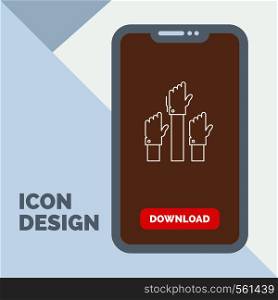 Aspiration, business, desire, employee, intent Line Icon in Mobile for Download Page. Vector EPS10 Abstract Template background