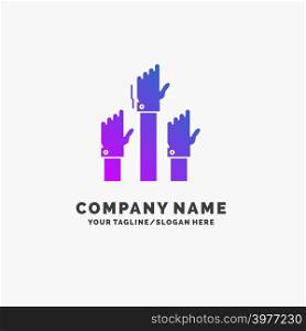 Aspiration, business, desire, employee, intent Purple Business Logo Template. Place for Tagline.